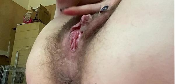  pussy cum dripping down to my pulsating asshole as i came hard torturing my big clit
